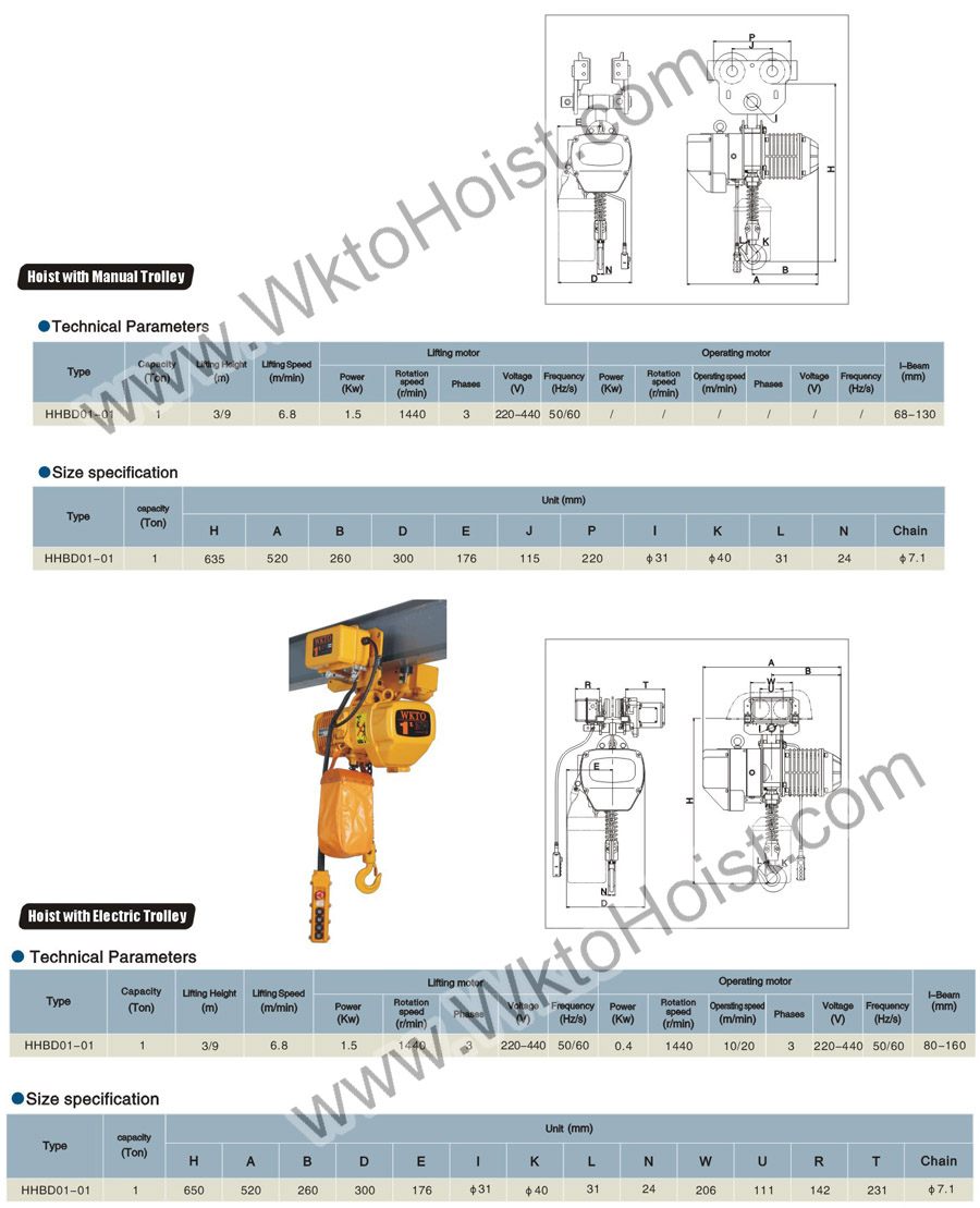 Electric Chain Hoist 1T