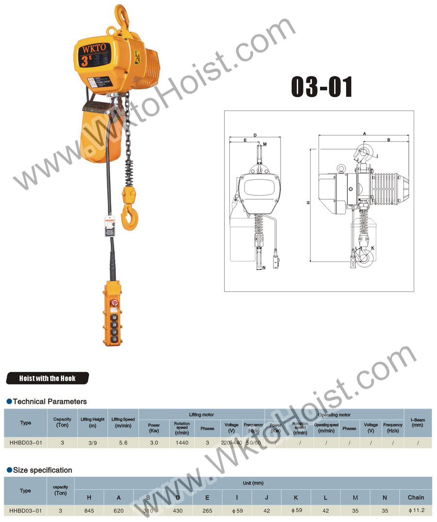 Electric Chain Hoist 3T