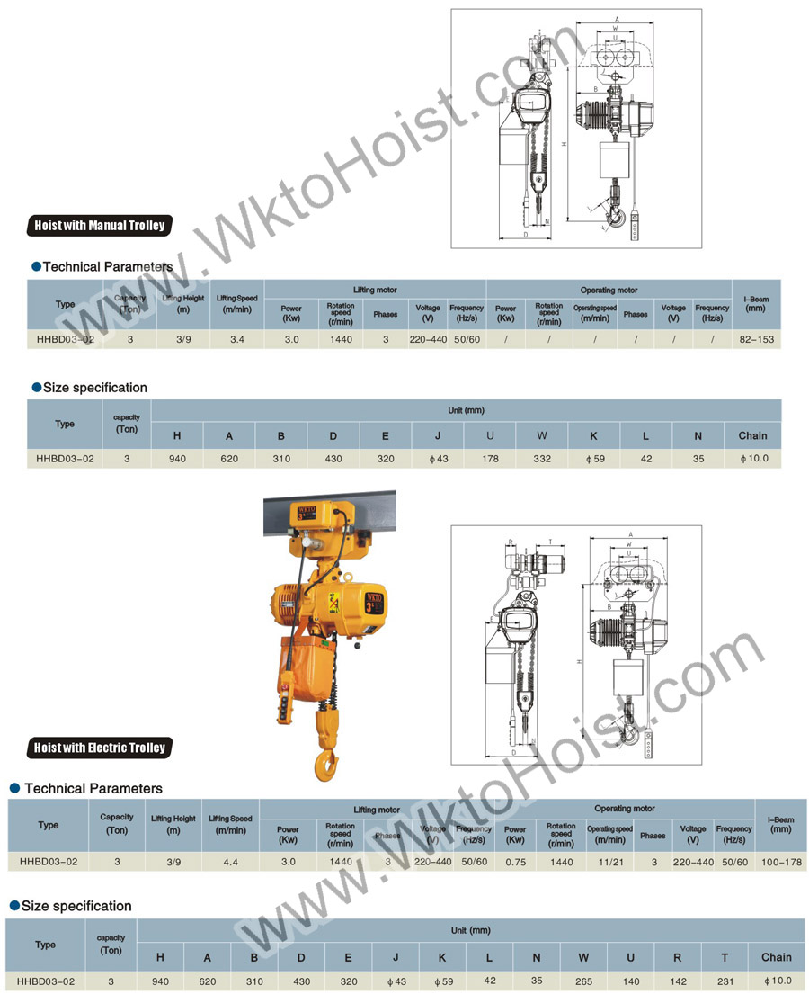 Electric Chain Hoist 3T