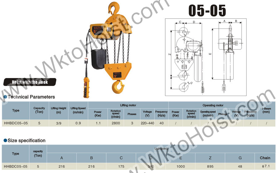 Compact Series Electric Chain Hoist 5T
