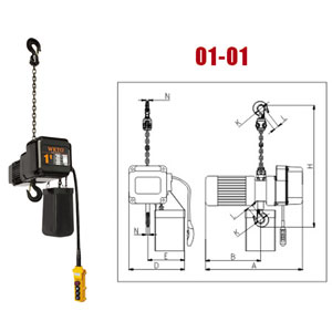 倒吊型环链电动葫芦01T